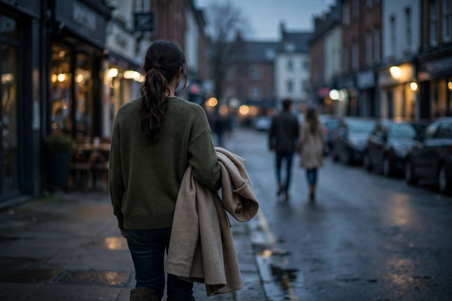 Imagen referencial: mujer caminando sola, dejada por una más joven
